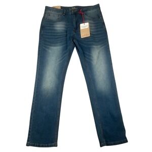 Smith & Mills Mens Slim Fit Stretch Jeans Golden Tint Blue 36x32 SM-11000225 NWT